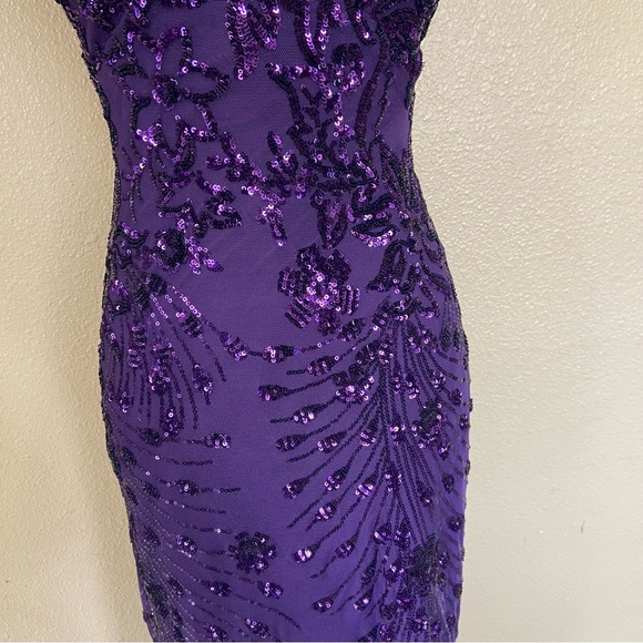 Lulus Photo Finish Purple Sequin Lace-Up Maxi Dress - Picture 5 of 12